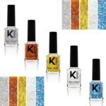 KINDED Nail Paint Long Lasting Lacquer Nail Art Nail Polish Enamel for Girls Women (9 ml each, Glittery Finish, Combo Pack Set of 5 Showstopper Shades Silver Red Golden Ivory Blue 31 to 35) - Fast UK Delivery