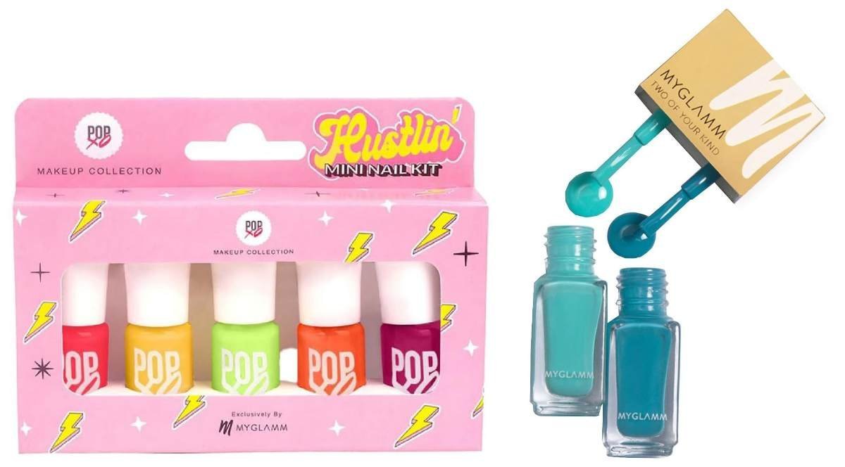 uk718X4ZRT0qL-1-1.jpg MyGlamm 2IN1 Nail Paint Glossy Finish-Poolside Soiree-2X5ml & MyGlamm POPxo Makeup Collection Glossy Finish Combo - Fast UK Delivery - Image 1