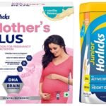 Horlicks Mother's Plus Vanilla 200g Refill, Protein Powder for Pregnancy, Breastfeeding with DHA for Brain Development & Horlicks Junior Nutrition Drink 500G, Vanilla, - Fast UK Delivery