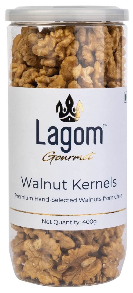 uk718jnGCadoL-1.jpg Lagom Gourmet Chilean Walnut Kernels 400g | All Natural | No Preservatives | No Additives | Gluten Free | Vegan | Plant Based | Non GMO | Walnuts Dry Fruit | Walnuts Without Shell | Akhrot Giri - Fast UK Delivery - Image 1