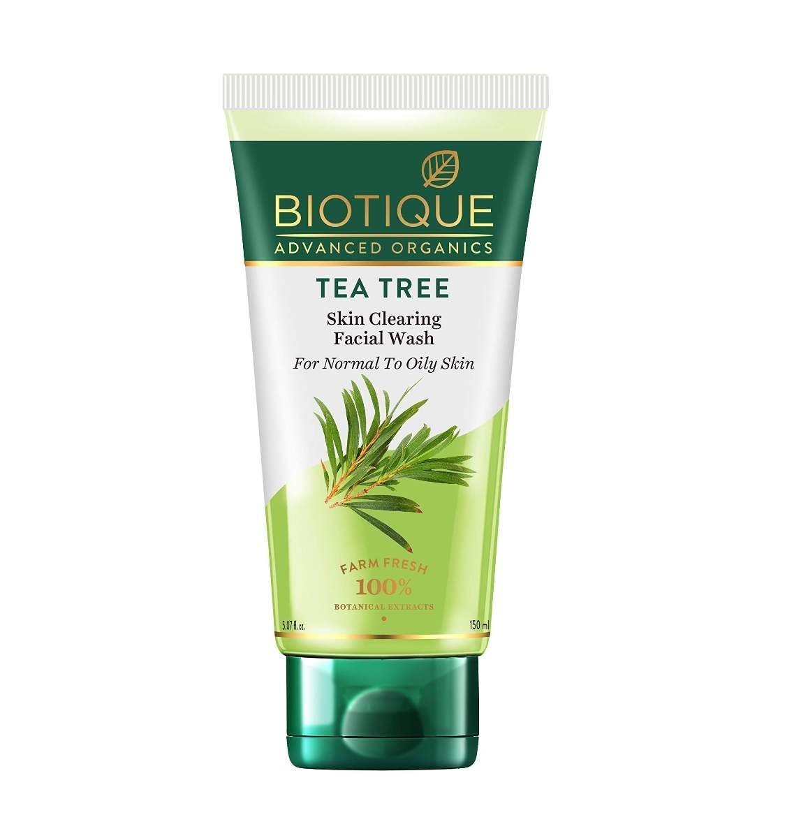 uk718xYxIDlrL-1-1.jpg Biotique Tea Tree Skin Clearing Normal to Oily Skin Face Wash, 150 ml | Treats Acne, Pimples, Clear Skin - Fast UK Delivery - Image 1