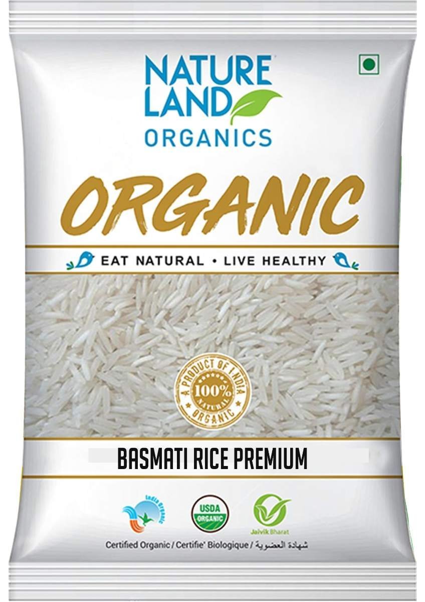 uk719RdT7vL-1.jpg Natureland Organics Basmati Rice Premium 1 Kg - Organic Rice - Fast UK Delivery - Image 1