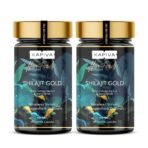 Kapiva Shilajit/Shilajeet Gold 60 Capsules | Contains 24 Carat Gold | For Stamina, Muscle Growth & Energy | Ashwagandha, Gokshura, Safed Musali & Other Action Herbs & 100% Ayurvedic (Pack of 2) - Fast UK Delivery