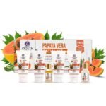 Ayouthveda Papaya & Aloe Vera Six Steps Facial Kit for Instant Glow | Keeps Skin Wrinkle & Blemish Free With the Goodness Of Almond & Sandalwood Oil (Pack of 230 Gram) - Fast UK Delivery
