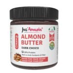 Jus' Amazin Creamy Almond Butter - Dark Choco (200g) | Rich in Anti-oxidants | Raw Cacao | 100% Natural, Vegan, Dairy Free & Keto Friendly | Dark Chocolate Spread | Sweetened with Organic Jaggery - Fast UK Delivery