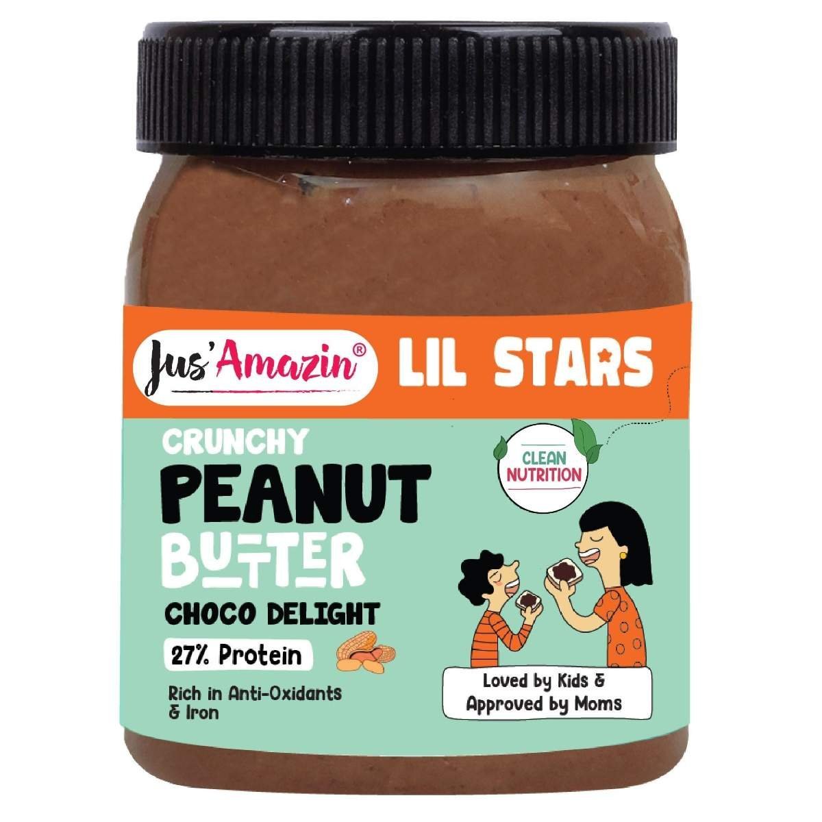 uk71AQtNNs0YL-1-1.jpg Jus' Amazin Lil Stars Crunchy Peanut Butter Choco Delight 325 g - Fast UK Delivery - Image 1