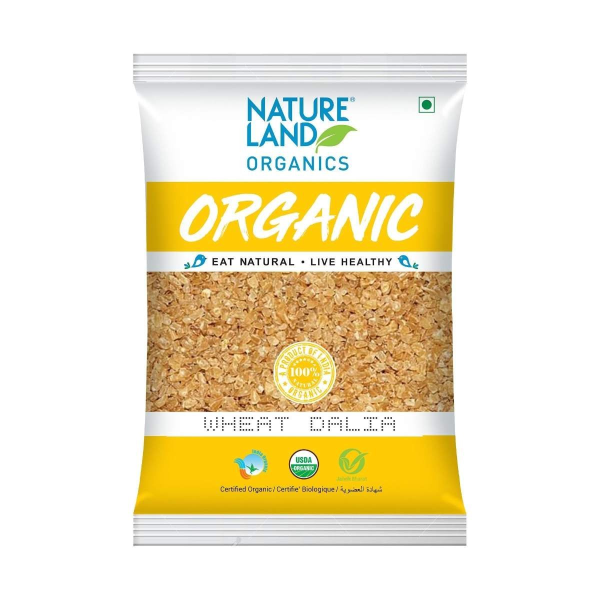 uk71AT2YKjsdL-1.jpg Natureland Organics Wheat Dalia (Porridge) 500 Gm - Organic Dalia - Fast UK Delivery - Image 1