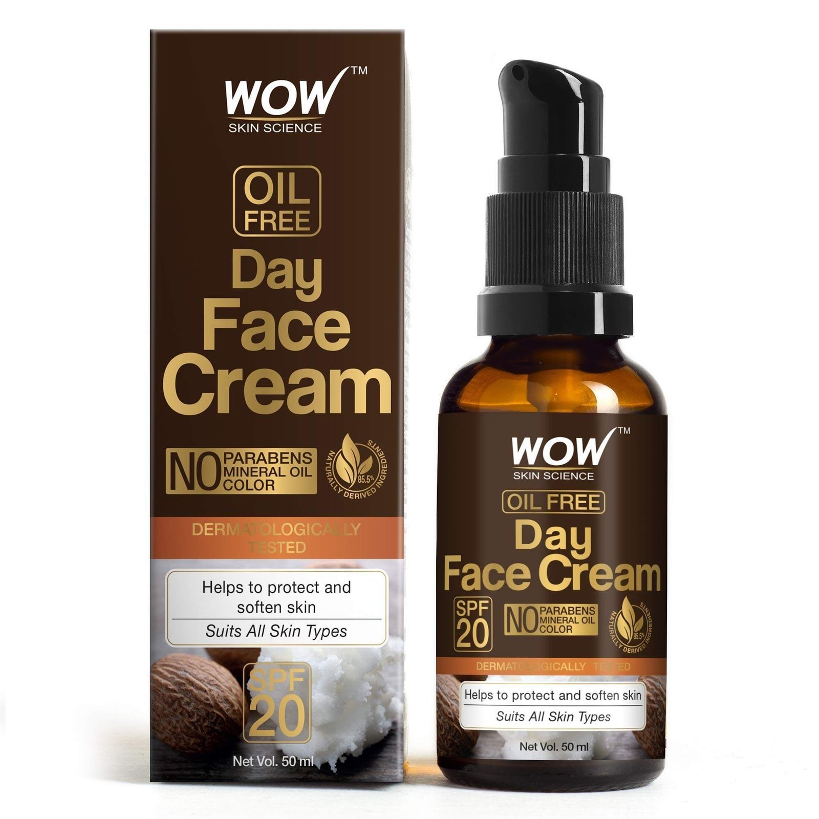 uk71ATJxh5KwL-1-1.jpg WOW Skin Science Day Face Cream - SPF 20 - with Rosehip Oil & Shea Butter - OIL FREE - Quick Absorbing - Protect & Soften Skin - No Parabens, Mineral Oil & Color - 50mL - Fast UK Delivery - Image 1