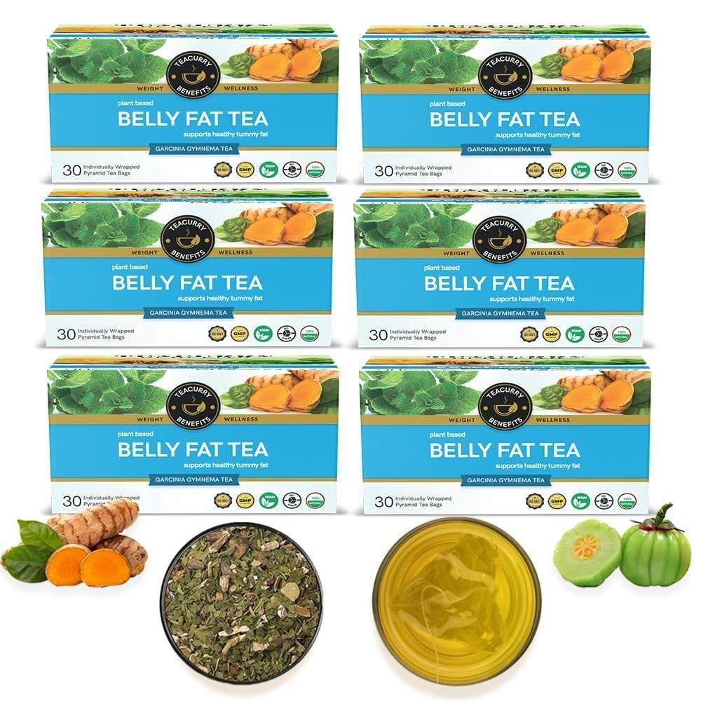 uk71B4LAR6uJL.jpg TEACURRY Belly Fat Tea (6 Months Pack | 180 Tea Bags) - Helps With Belly Fat, Water Weight, Bloating, 50 grams - Fast UK Delivery - Image 1