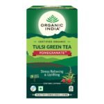 ORGANIC INDIA Tulsi Green Tea,Pomegranate,25 Tea Bags,2 Grams - Fast UK Delivery