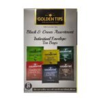 Golden Tips Healthy/Natural and Organic Black and Green Assortment Individual Envelope Tea Bags (48 Gram, 24 Tea Bag) - Fast UK Delivery