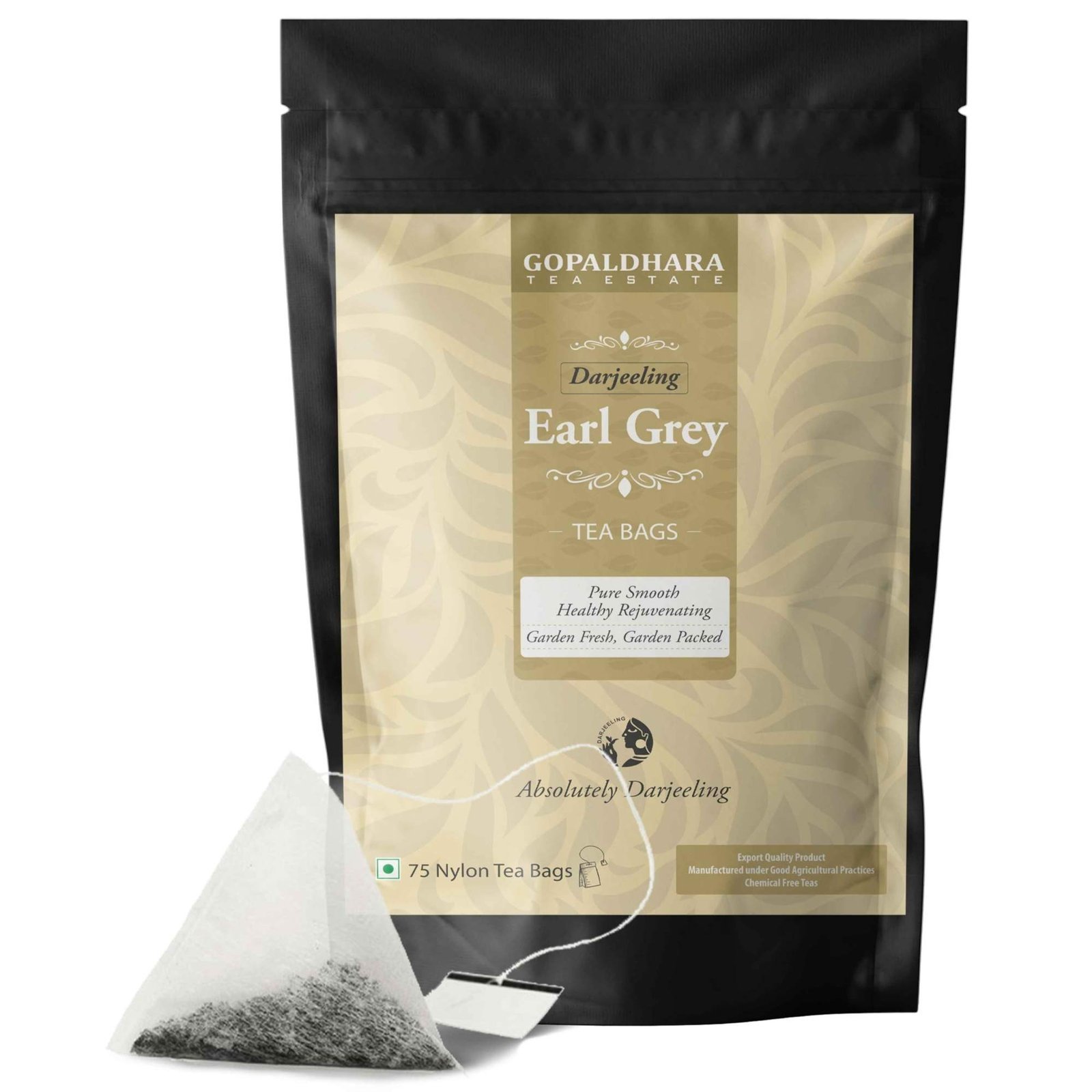 uk71BSEGbFFL-1.jpg Gopaldhara Daejeeling Earl Grey Tea Bag | 75 pieces Tea Bag | 150g Standup Pouch | - Fast UK Delivery - Image 1