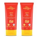 Aqualogica Detan+ Dewy Sunscreen with Cherry Tomato & Hyaluronic Acid with SPF 50 & PA++++ for Men & Women - For Normal, Dry & Combination Skin - 80g | Pack of 2 - Fast UK Delivery