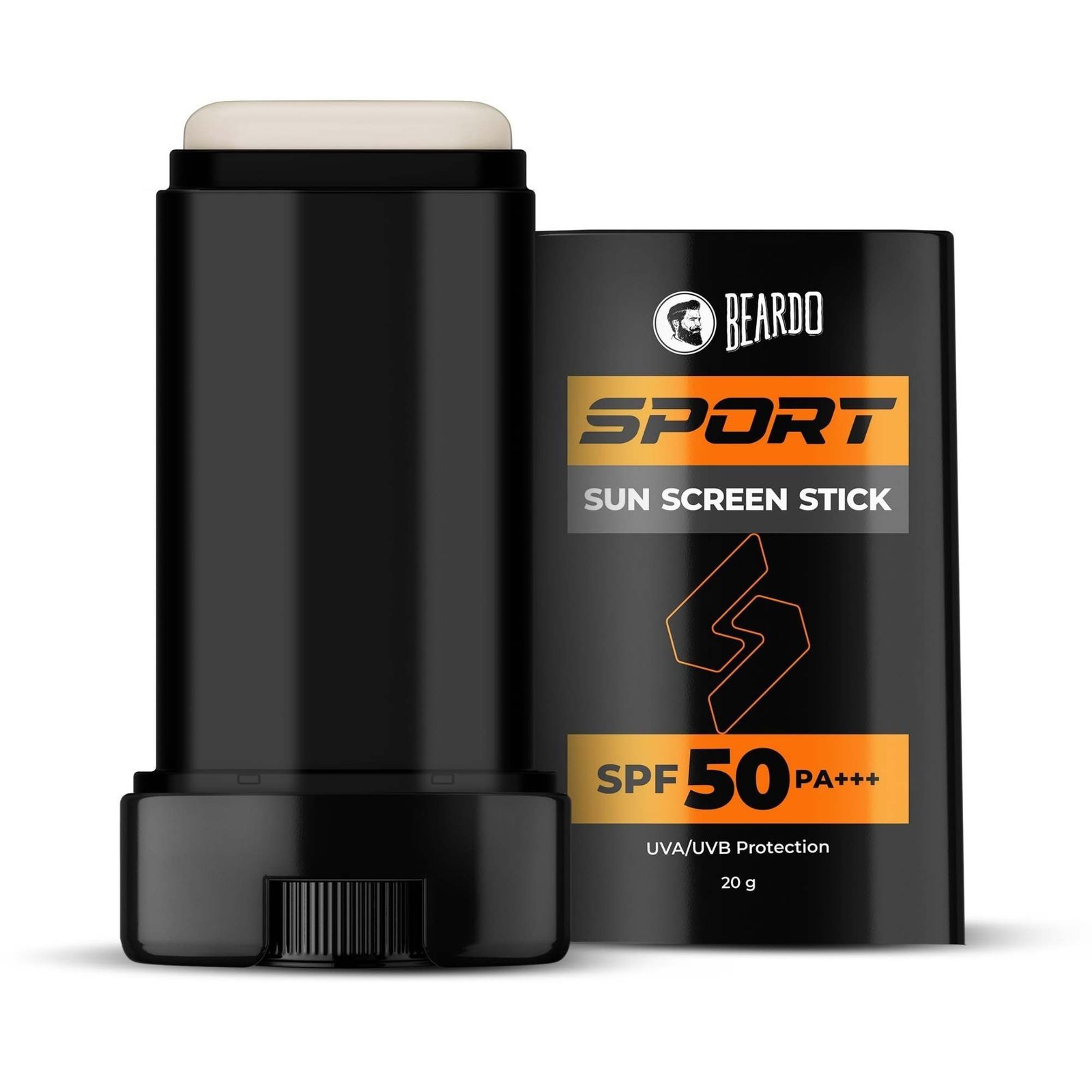 uk71Bp-psdHFL-1-1.jpg Beardo Sport Sunscreen Stick| Easy Reapplication | SPF 50 Pa+++ Broad Spectrum, UVA/UVB Rays Protection| Hyaluronic Acid & Bamboo Extract For Hydration | No White Cast 20g - Fast UK Delivery - Image 1