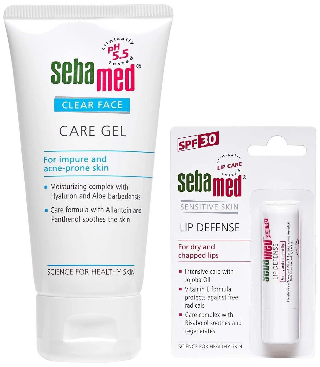 uk71Bx5agnDL-1.jpg Sebamed Clear Face Care Gel, 50ml & SebaMed SPF 30 Lip Defense Stick, 4.8g - Fast UK Delivery - Image 1