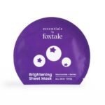 Foxtale Brightening Sheet Mask with Niacinamide and Berries for Bright Skin, Men & Women, 26g - Fast UK Delivery