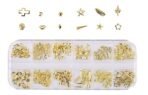 HUDA GIRL 3D Small Leaves Plated Trendsetter Metal Nail Art Alloy of 3D Nail Studs (Gold)(N-23) - Fast UK Delivery