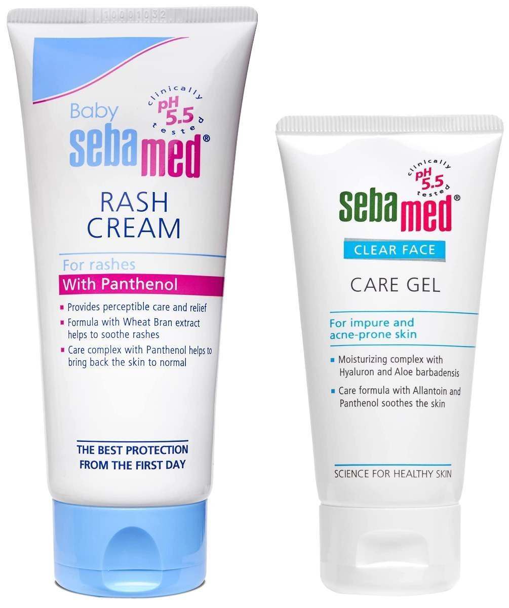 uk71DWG3iV09L-1-1.jpg Sebamed Baby Rash Cream, 100ml & Sebamed Clear Face Care Gel, 50ml - Fast UK Delivery - Image 1
