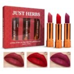 Just Herbs Ultra Matte Bullet Lipstick Nourishing Non Drying and Long Stay Lipsticks for Women (Deeps & Reds, Set of 3) - Fast UK Delivery