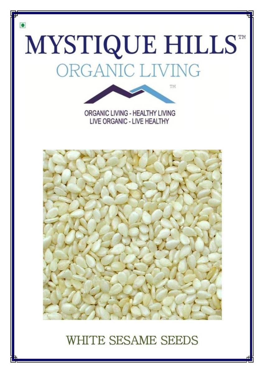 uk71EKeG1TZ6L-1.jpg Mystique Hills Shelled White Sesame Seeds, 100 g - Image 1