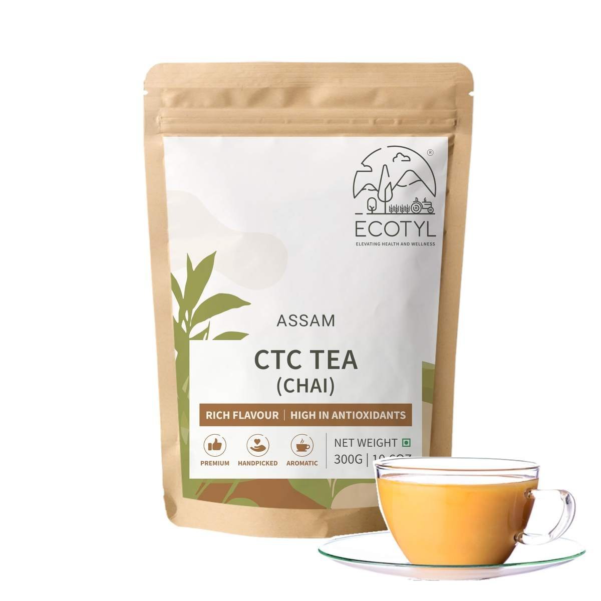 uk71Eq4iHzgzL-1.jpg Ecotyl CTC Tea (Chai Patti) From Assam | Strong Flavour | Classic | 300g - Fast UK Delivery - Image 1