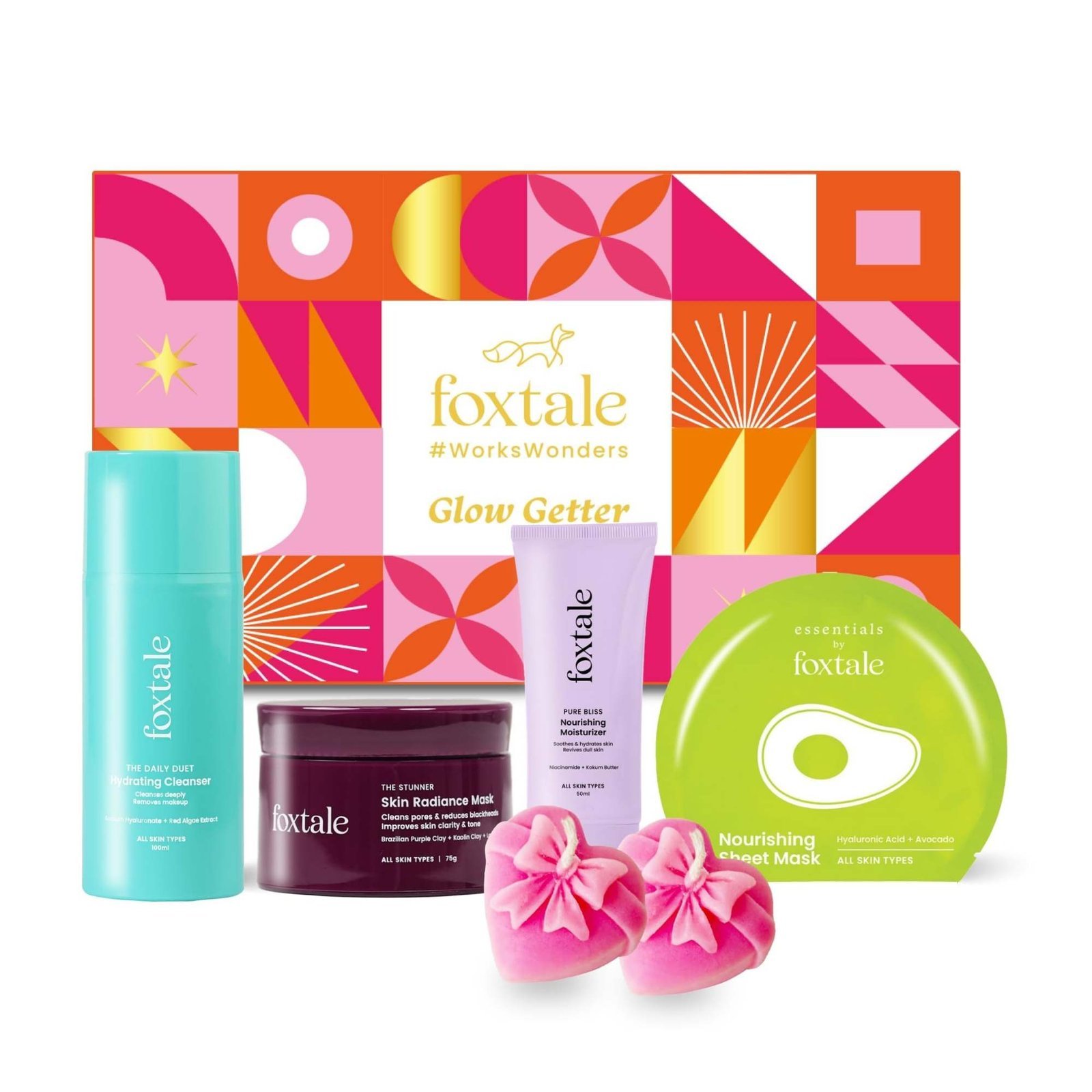 uk71EqC4AqudL-1-1.jpg Foxtale Valentine's Glow Getter Combo Kit with Lactic Acid, Hyaluronic Acid, & Niacinamide | For Glowing and Radiant Skin | Valetine's Special Glow | Gift for Her | Gift Set | Unmatched Glow - Fast UK Delivery - Image 1