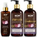 WOW Skin Science Ultimate Onion Oil Hair Care Kit for Hair Fall Control - Shampoo 300ml + Conditioner 300ml + Onion Hair Oil 200ml - Fast UK Delivery
