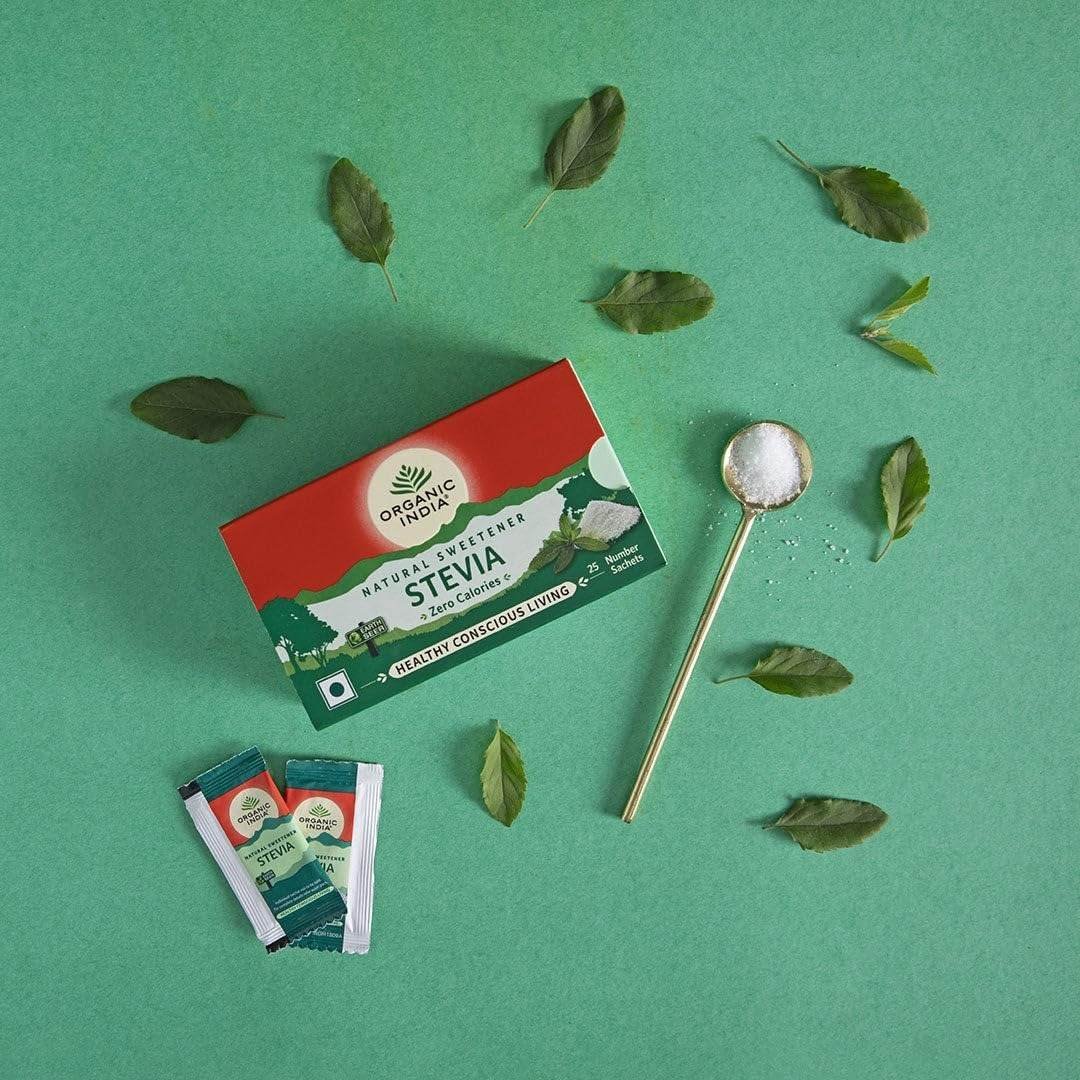 uk71F17behOL.jpg Organic India Stevia, 25 Sachets - 75g - Image 1