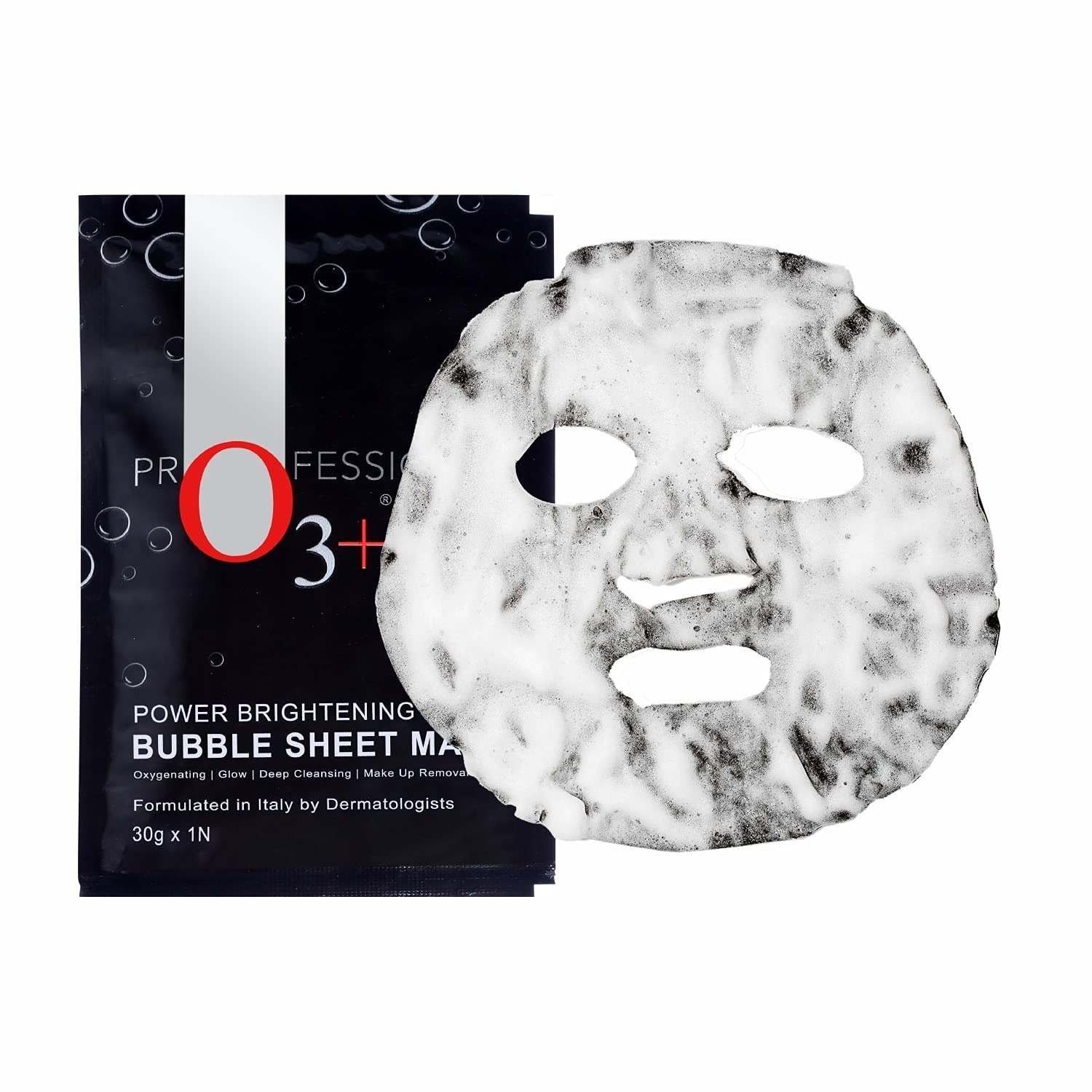 uk71FCQKQBUES-1-1.jpg O3+ Power Brightening Bubble Sheet Mask for Deep cleansing and glowing skin (30gm,Pack of 1) - Fast UK Delivery - Image 1