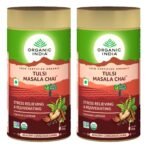 Organic India Tulsi Masala Chai 100 GM Tin- (Pack of 2) - Fast UK Delivery