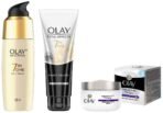 Olay Total Effects Serum &Olay Night Cream Natural Aura Nourishing Repair Cream,50g&Olay Face Wash Total Effects 7 in 1 Exfoliating Cleanser - Fast UK Delivery