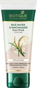 Biotique Rice Water & Niacinamide Gel Face Wash Removes Excess Oils & Reduce Blemishes of the Skin | Glass Skin | For Men & Women - 100ml - Fast UK Delivery