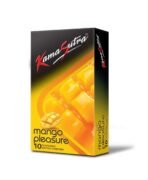 KamaSutra Mango Pleasure Flavored Condoms, Fun of Flavors for Men & Women, Dotted for Extra Stimulation, Clear, 10 Count - Fast UK Delivery
