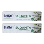 Sri Sri TATTVA shuddhta ka naam Sudanta Herbal Gel Toothpaste - All Natural, SLS Free, Fluoride Free Tooth Paste with Charcoal, Salt & More - 100g (Pack of 2), for Kids and Adults - Fast UK Delivery