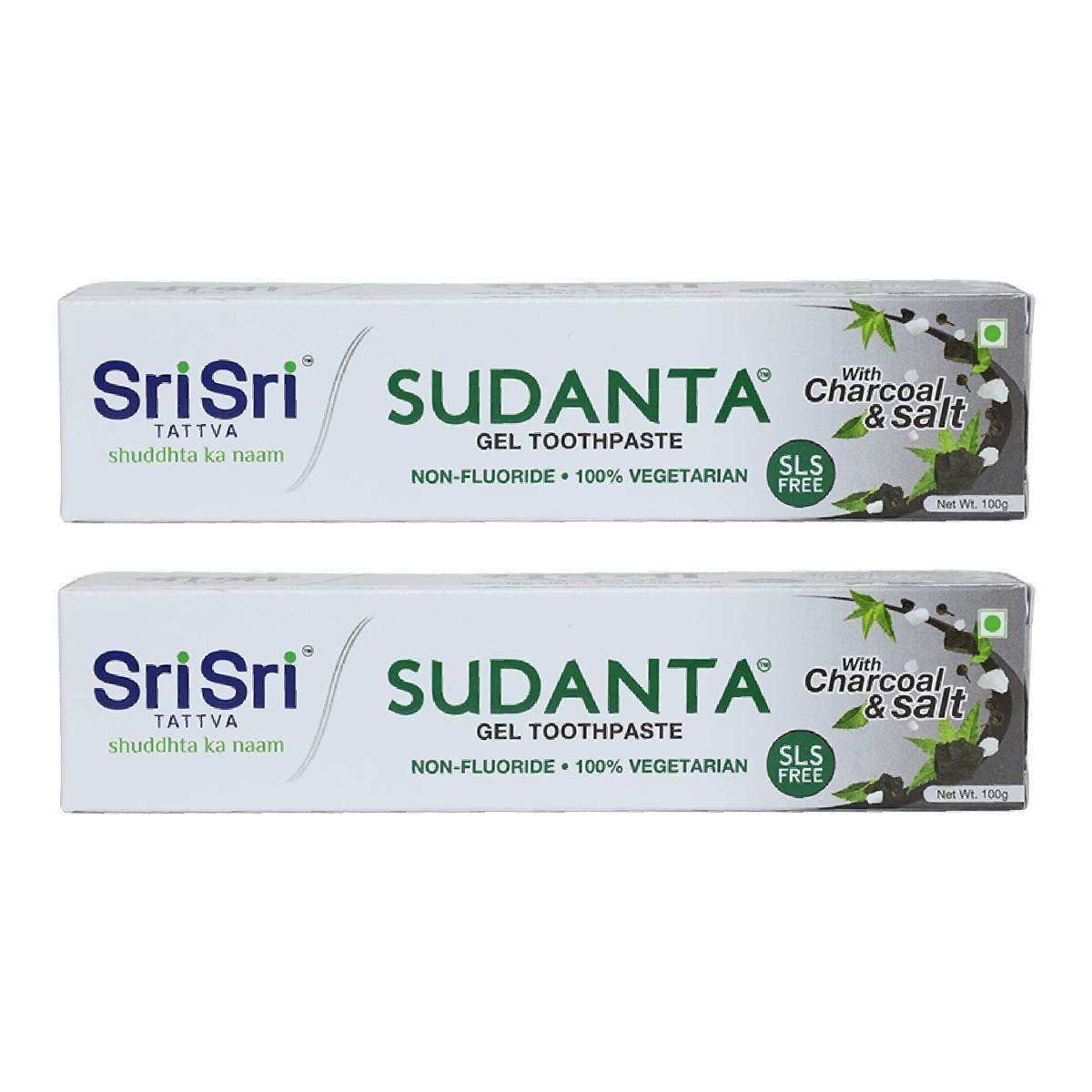 uk71GlQNIXOL.jpg Sri Sri TATTVA shuddhta ka naam Sudanta Herbal Gel Toothpaste - All Natural, SLS Free, Fluoride Free Tooth Paste with Charcoal, Salt & More - 100g (Pack of 2), for Kids and Adults - Fast UK Delivery - Image 1