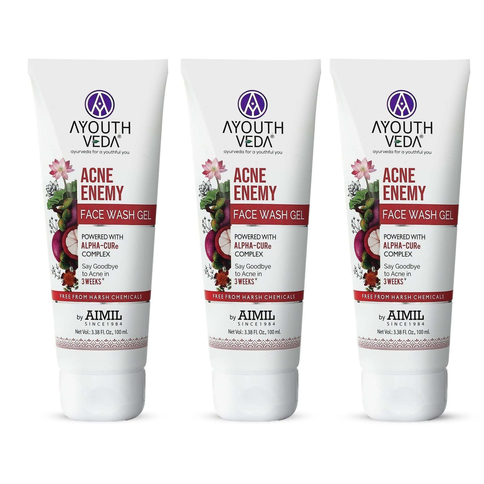 uk71GqboaddAL-1-1.jpg AYOUTHVEDA "Acne Enemy 100 Ml Face Wash Gel For Acne & Pimples |Face Wash For Oily Skin And Pimples | Anti Pimple Face Wash | Suitable For All Skin Types (Pack Of 3; 100Ml Each) - Fast UK Delivery - Image 1
