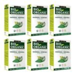 INDUS VALLEY 100% Certified Organic Herbal Henna Powder, 100g each (Pack of 6) - Green - Fast UK Delivery