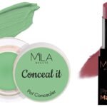 MILA Beaute Pro Matte Lipstick |Creamy Matte Lipstick | Shade - (Damini, 4.2g) Conceal It Pot Concealer For Face Makeup | Shade - (Green Corrector, 4g) - Fast UK Delivery