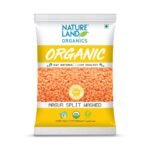 Natureland Organics Masoor Dal/Split Washed Pouch, 1 kg