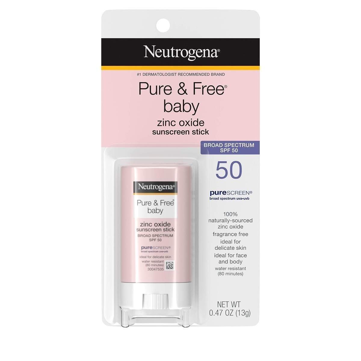uk71HTFxD0-QL-1-1.jpg Neutrogena Pure & Free Baby Mineral Sunscreen Stick with Broad Spectrum SPF 50 & Zinc Oxide, Water-Resistant, Hypoallergenic, Paraben-, Dye- & PABA-Free Baby Face & Body Sunscreen, 0.47 oz" ) - Fast UK Delivery - Image 1