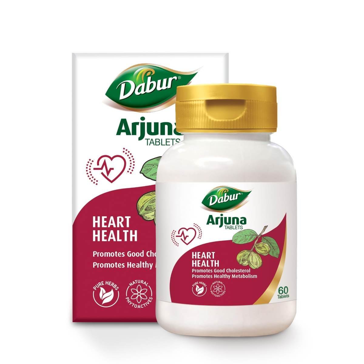 uk71HsoGKgeXL.jpg DABUR Arjuna Tablets - 60 Tabs | Promotes Heart Health | Manages Cholesterol Level | Promotes Healthy Metabolism,Pack of 1 - Fast UK Delivery - Image 1