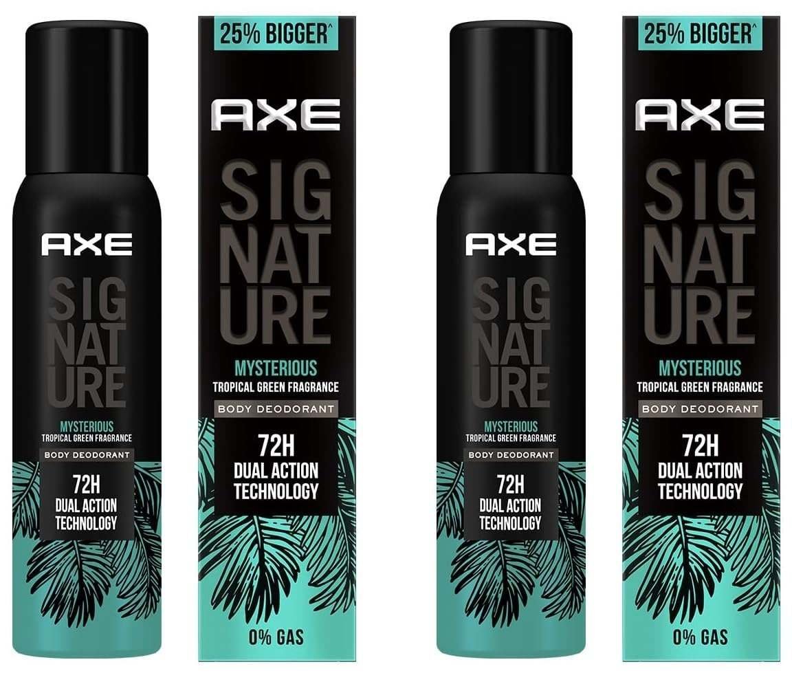 uk71II3ajyAiL-1-1.jpg AXE Signature Mysterious Tropical Green No Gas Deodorant Bodyspray For Men 154 Ml (Pack Of 2) - Fast UK Delivery - Image 1