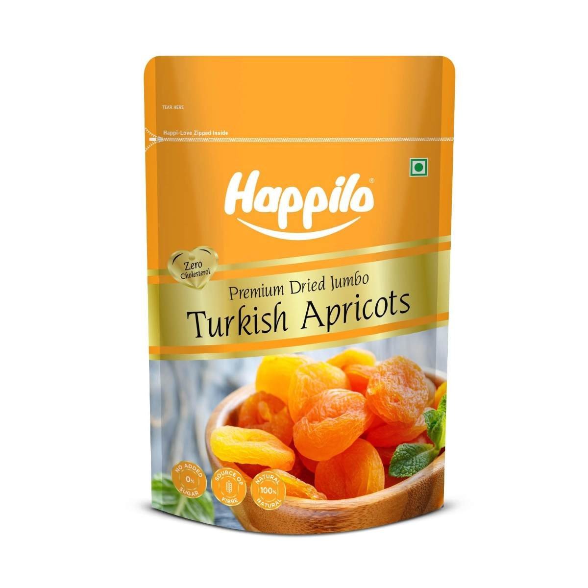 uk71ISF0nQldL-1-1.jpg Happilo Dried Premium Turkish Apricots, 200g - Fast UK Delivery - Image 1