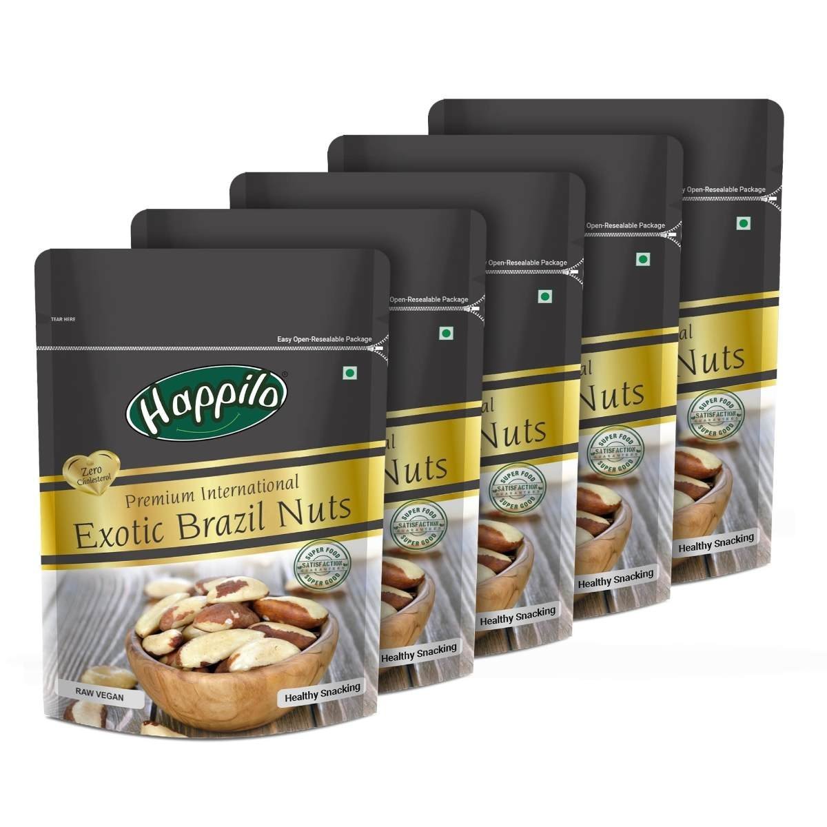 uk71ITpMghQxL-1-1.jpg Happilo Premium International Exotic Brazil Nuts 150g (Pack of 5), Amazon/Brazilian Nut without Shell, Healthy Crunchy Protein Snack - Fast UK Delivery - Image 1