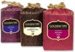 Golden Tips Black Tea, 3-in-1 Darjeeling, Nilgiri & Assam Brocade Bags|Best for Gifting, Filled with Nice Taste and Aroma, 3 X 50 Gram - Fast UK Delivery