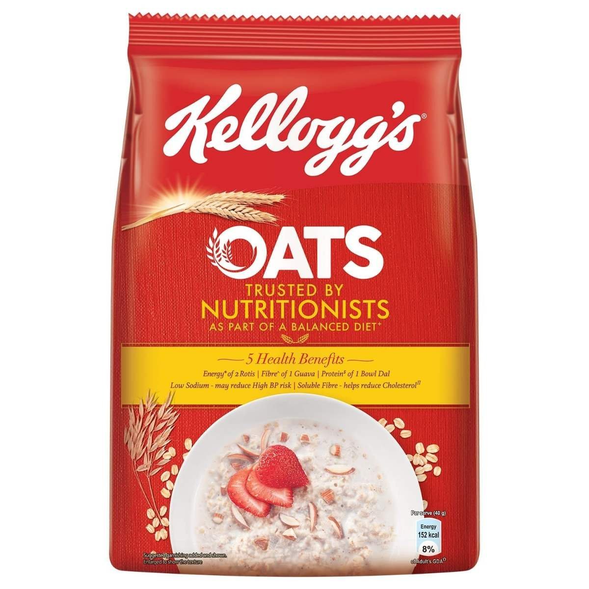 uk71IqVOztNrL-1-1.jpg Kellogg's Oats, Rolled Oats, High in Protein and Fibre, Low in Sodium, 400g Pack - Fast UK Delivery - Image 1
