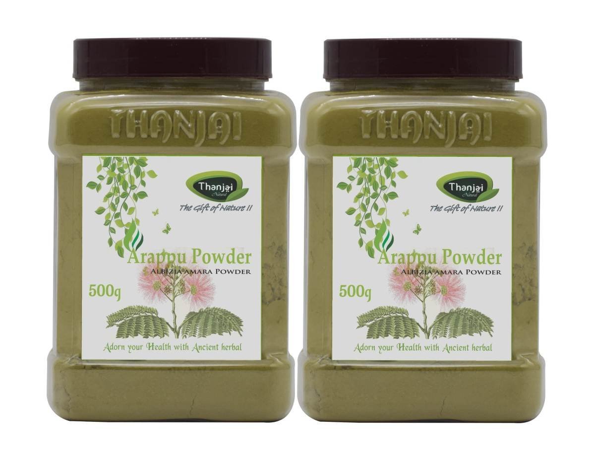 uk71J4YegLC9L-1.jpg Thanjai Natural 1kg Organic Traditional Albizia Amara/Arappu Powder Jar (500g x 2, Jar) - Fast UK Delivery - Image 1