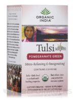 Organic India Tulsi Green Tea - Pomegranate, 18 Bags - Fast UK Delivery