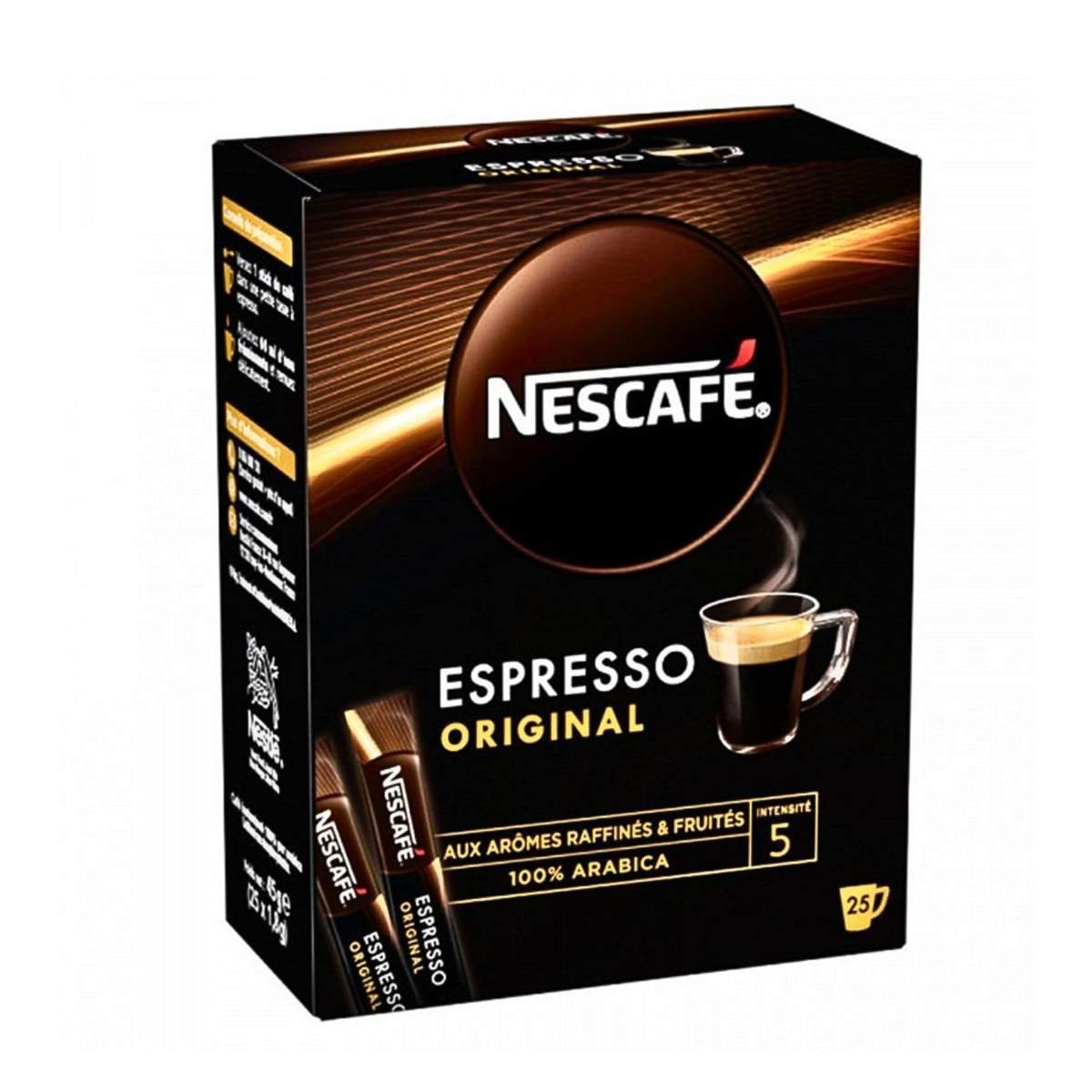 uk71Jty-BktQL-1.jpg Nescafes Espresso Original Instant Coffee 100% Arabica Intensity 5, 25x1.8g (Imported) - Fast UK Delivery - Image 1