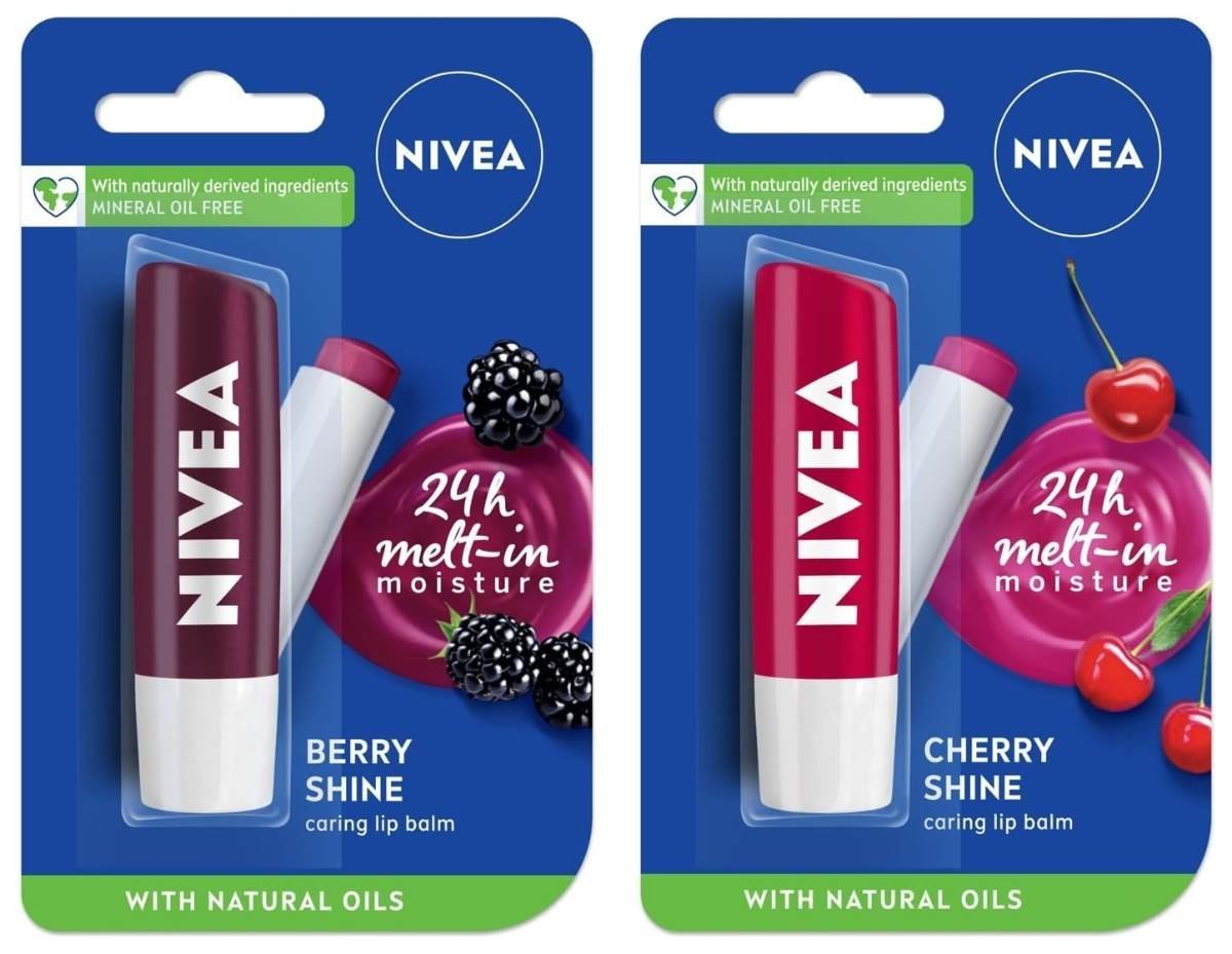 uk71K4ztc2CcL-1-1.jpg NIVEA Lip Balm, Fruity Blackberry Shine, 4.8g And NIVEA Lip Balm, Fruity Cherry Shine, 4.8g - Fast UK Delivery - Image 1
